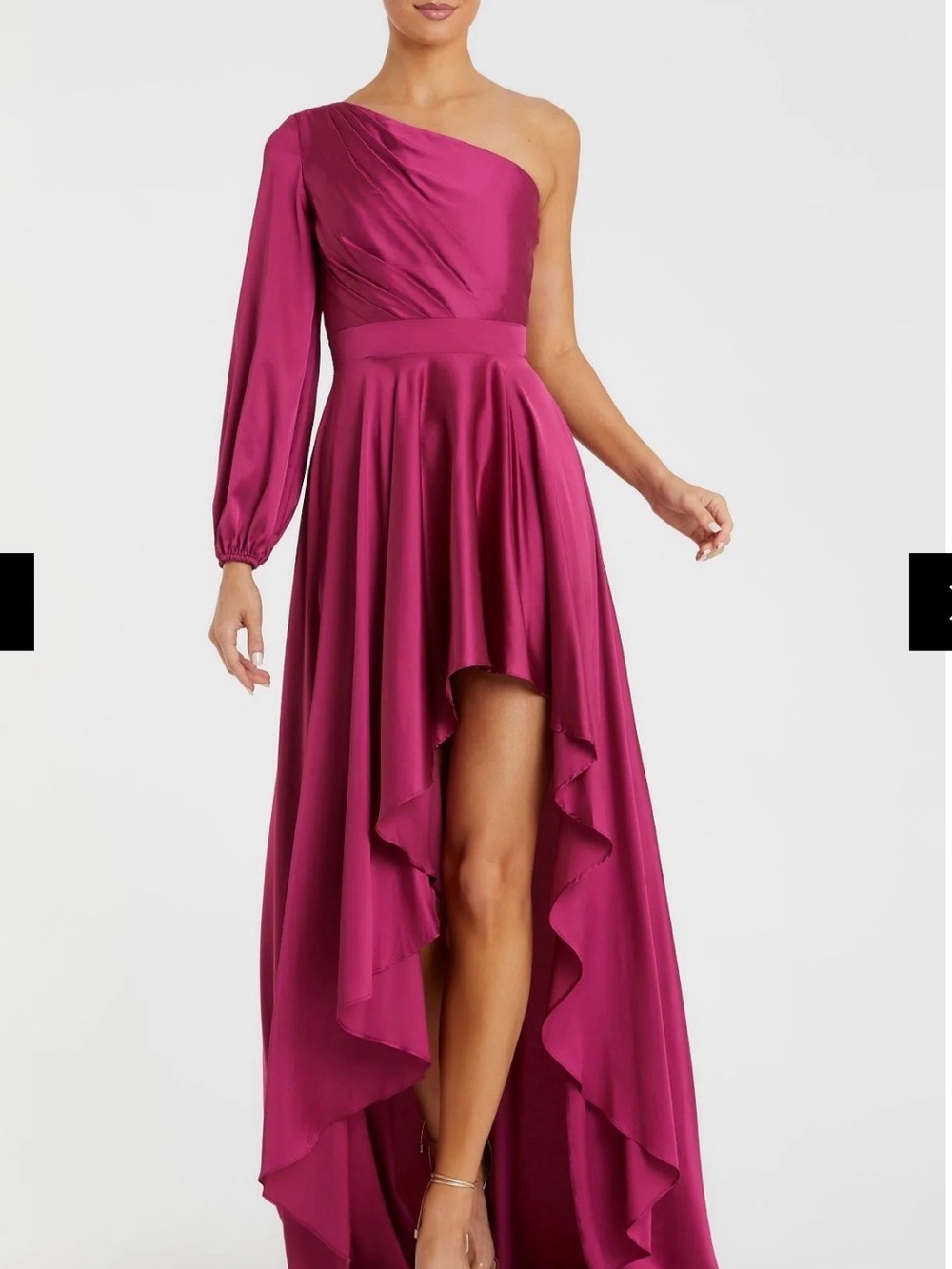 One-Sleeve High-Low Prom Dress: Mac Duggal 49141